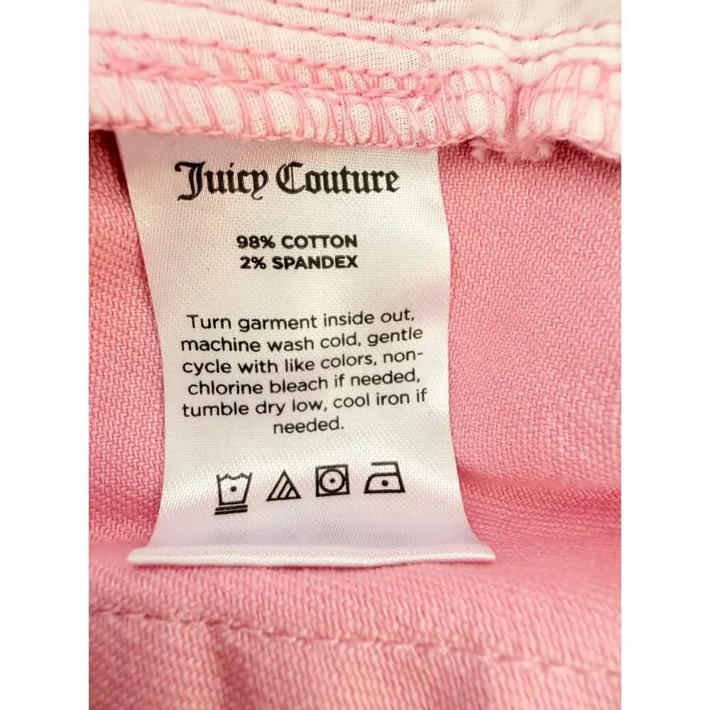 Juicy Couture Pink Denim Shorts‎ Size 10 High Rise Y2K Barbiecore Coquette